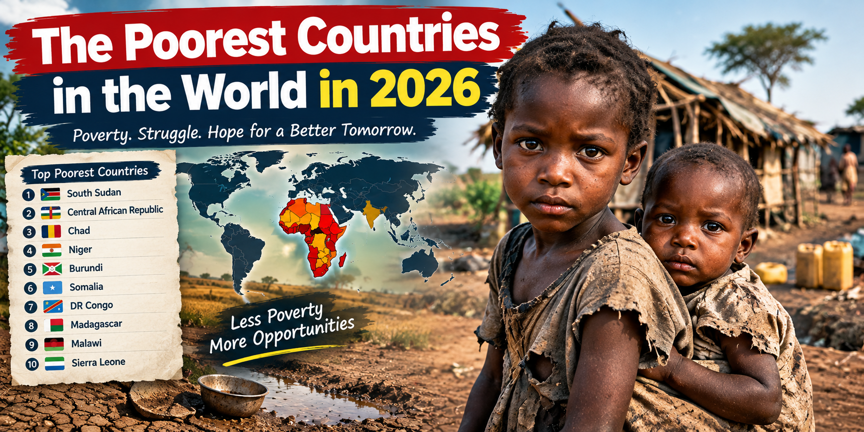 The poorest countries in the world in 2026